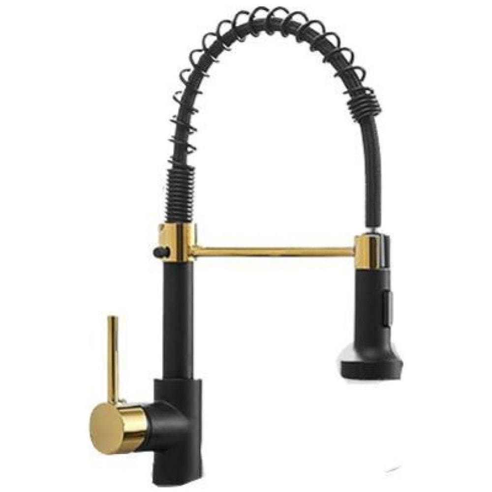 Torneira Gourmet Cozinha Preta Dourada Quente Fria Flexível