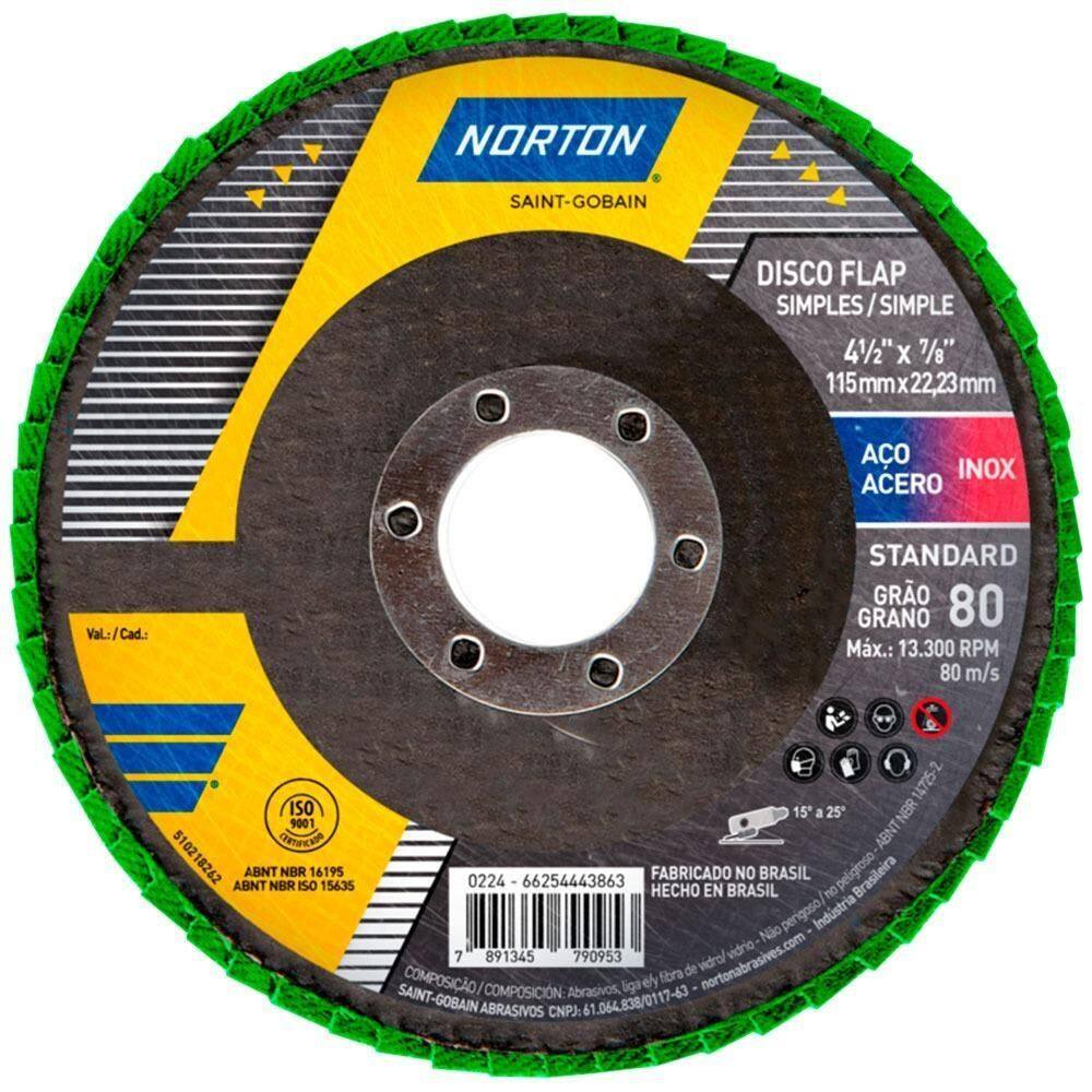 Disco De Lixa Flap Disc 4.1/2Pol Fibra Standard Norton
