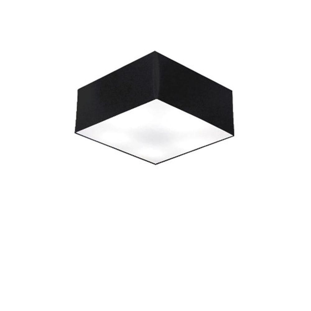 Plafon Quadrado Md-3000 Cúpula Em Tecido 12/25x25cm Preto - Bivolt