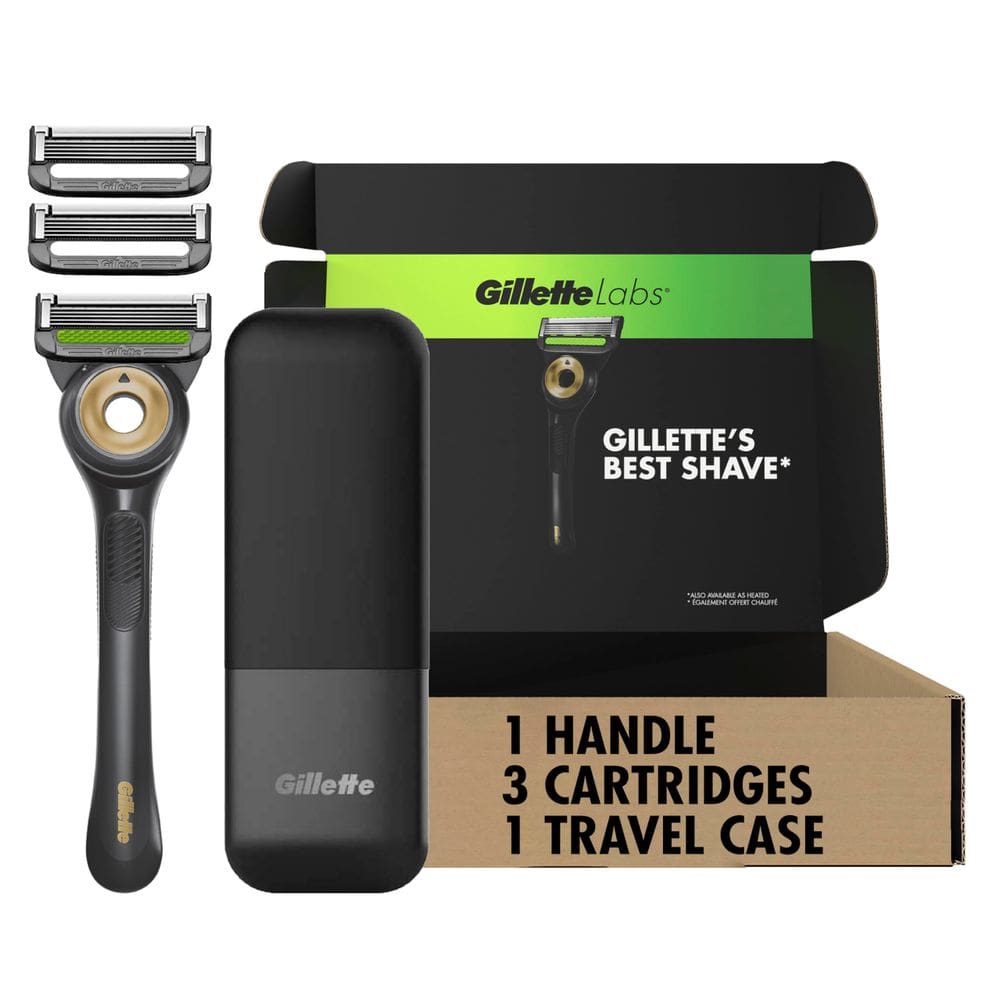 Lâmina de barbear GilletteLabs com barra esfoliante para homens