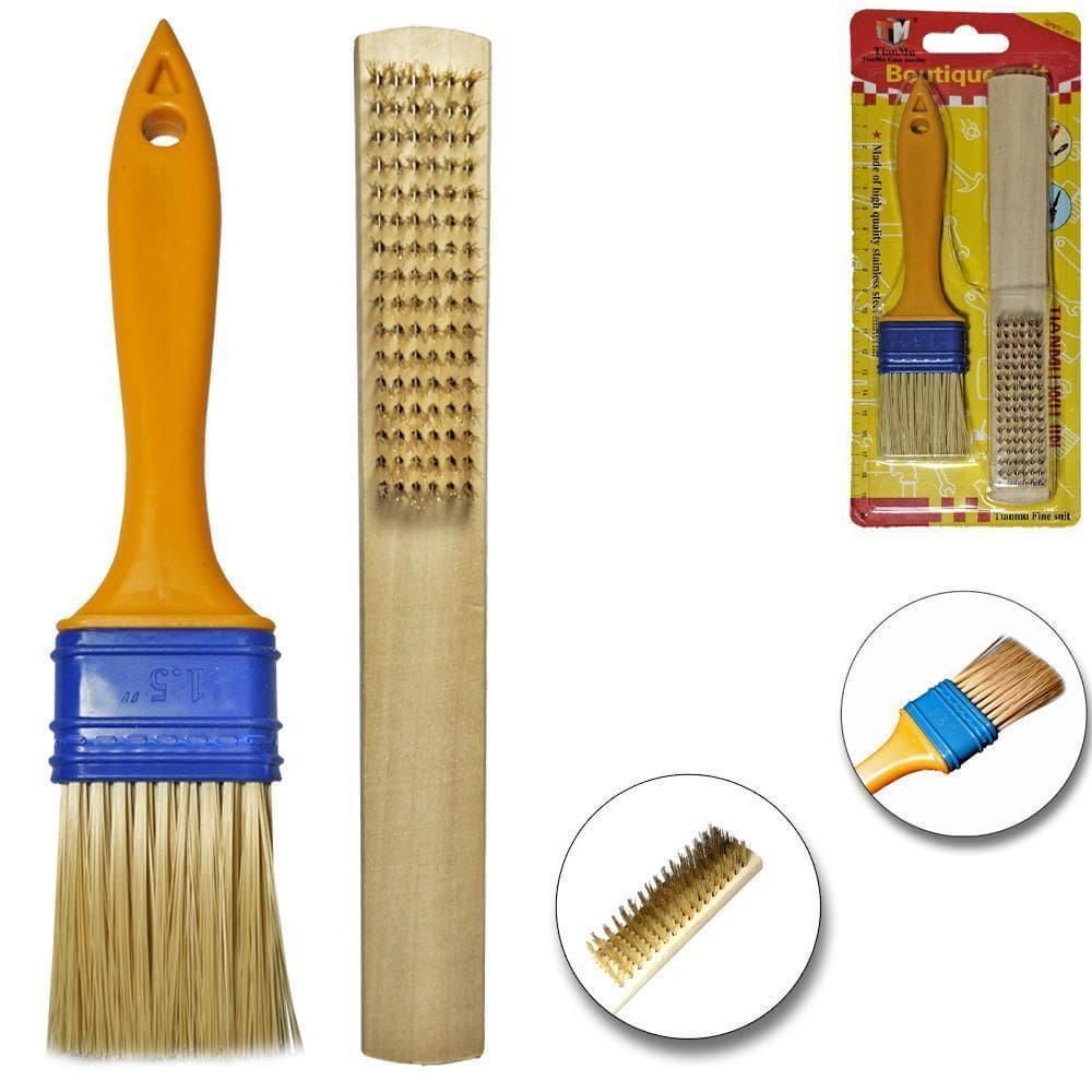 Trincha Pintura Cabo Plastico 35Mm Escova Aco Cabo Madeira