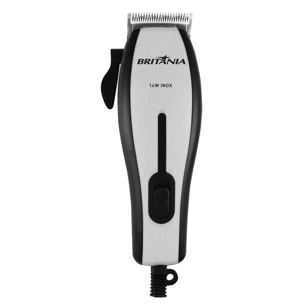 Cortador De Cabelo Britânia 14w Inox Prata Preto 110V