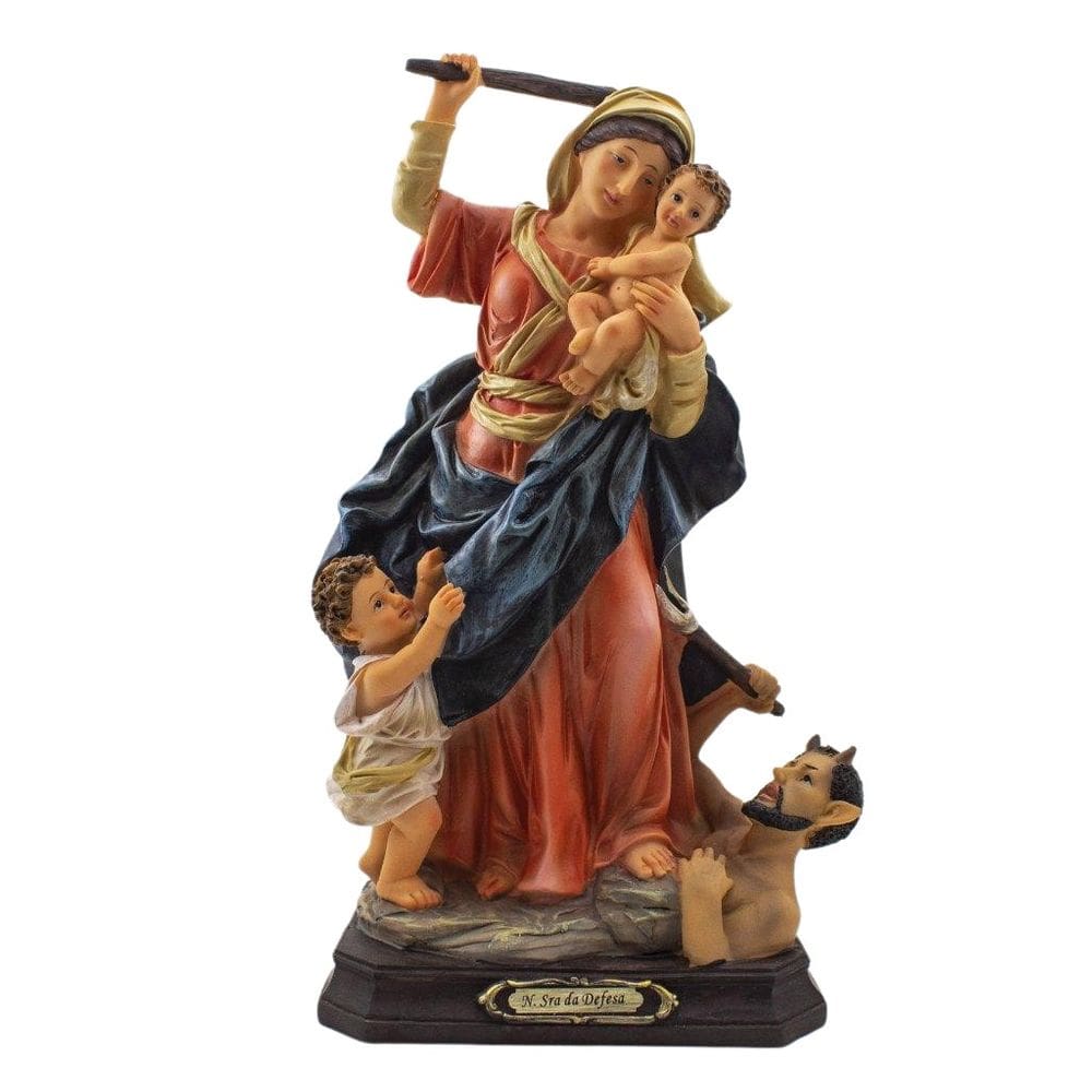 Imagem Nossa Senhora Da Defesa Importada Resina 30 Cm