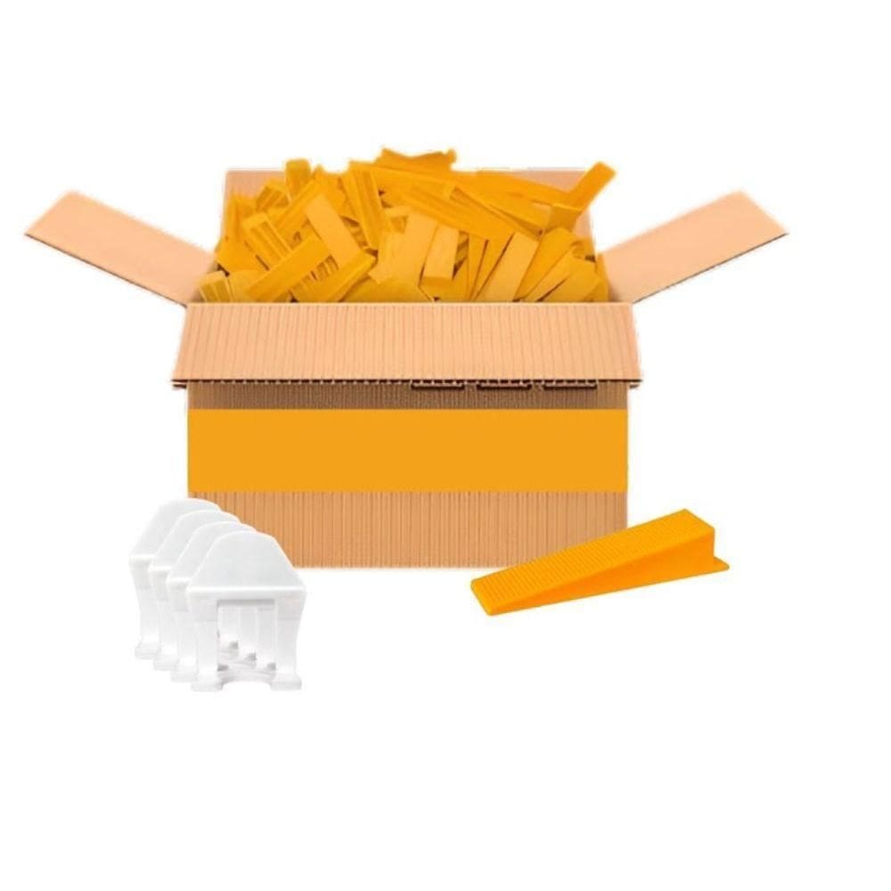 Conjunto Com 1000Uni Espaçador Nivelador 3,0Mm + 100 Cunhas