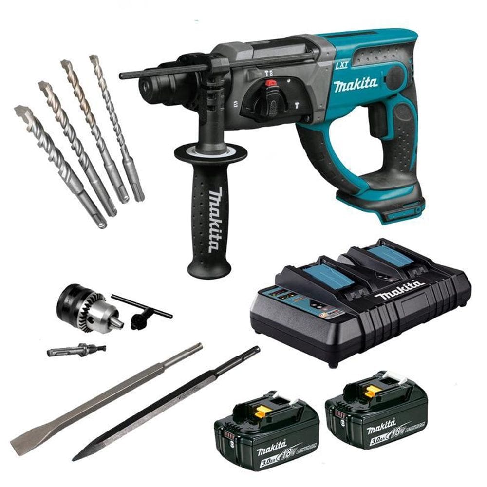 Martelete Makita Dhr202Z 18V + 2Bat 3A + Carreg Duplo 127V