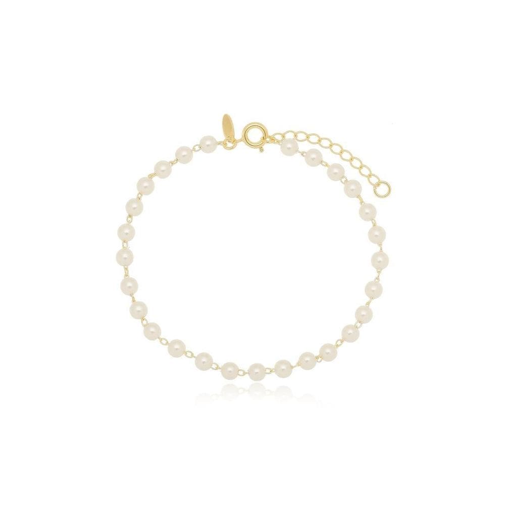 Pulseira Pérola Banhada A Ouro 18K