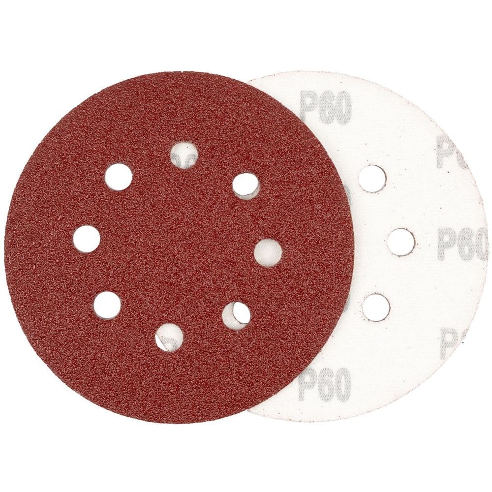 Kit 5 Disco De Lixa 125Mm 8 Furos P60 Lixadeira Roto Orbital