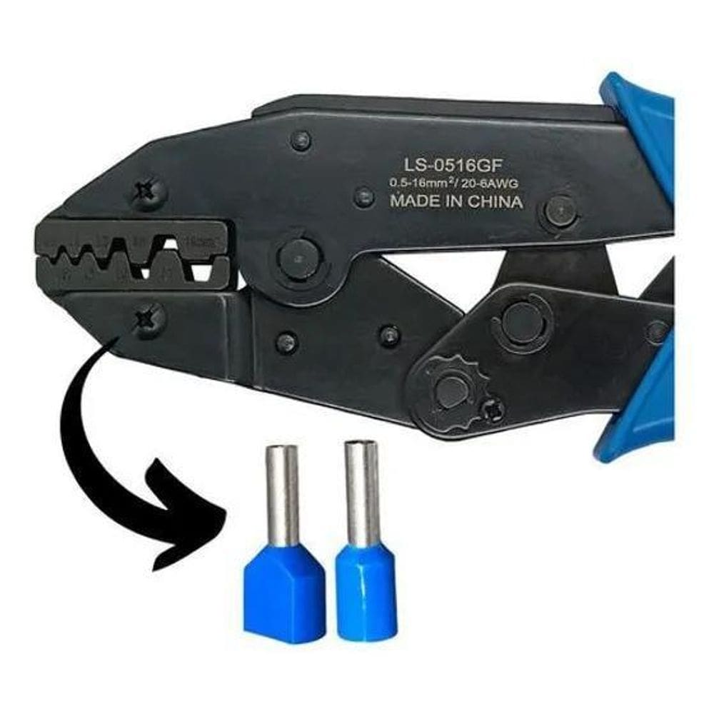 2X Alicate Prensa Crimpa Terminal Tubolar Ilhos 0.5 A 16Mm