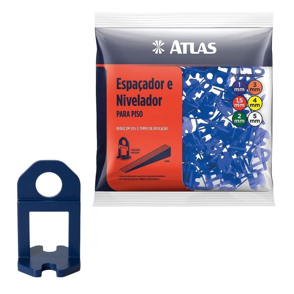 Pacote Nivelador Azul De Piso 1Mm 100 Un Azulejo Pisos
