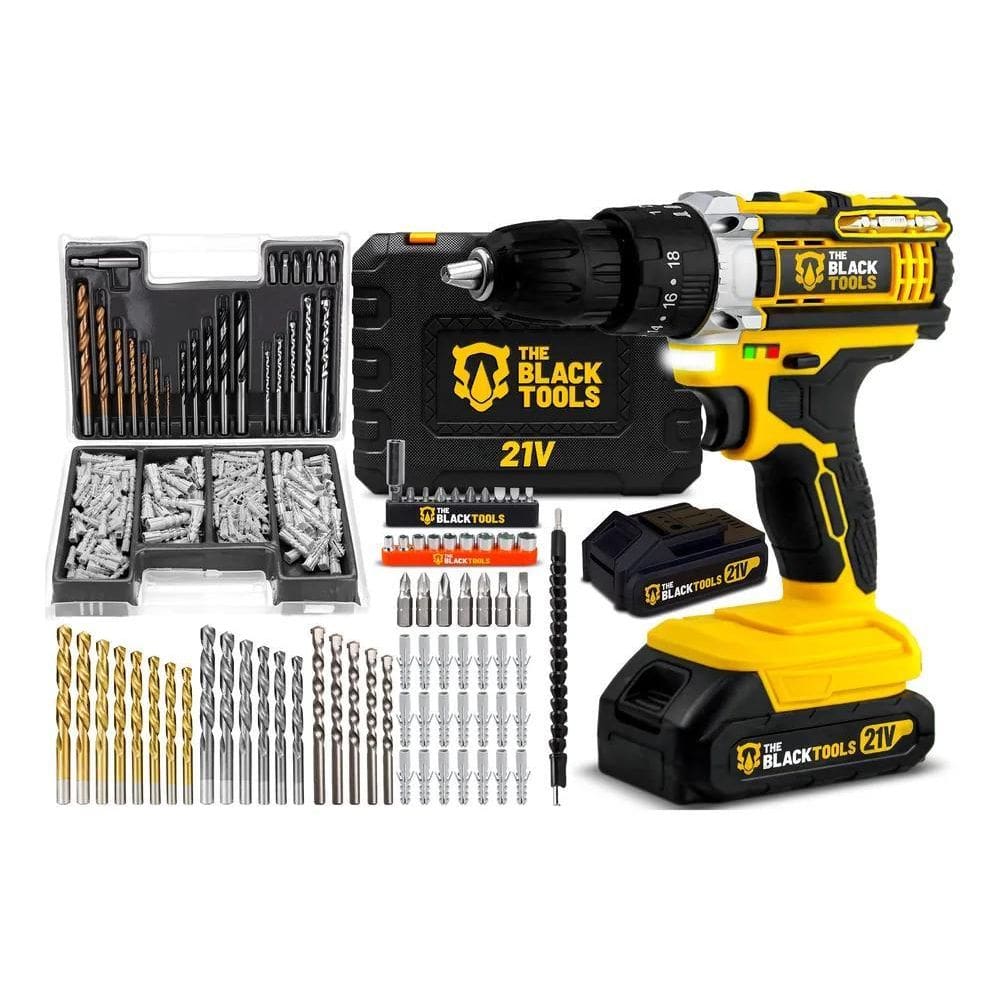 2X Furadeira Parafusadeira Com Impacto 20V 2 Bat + 300 Peças