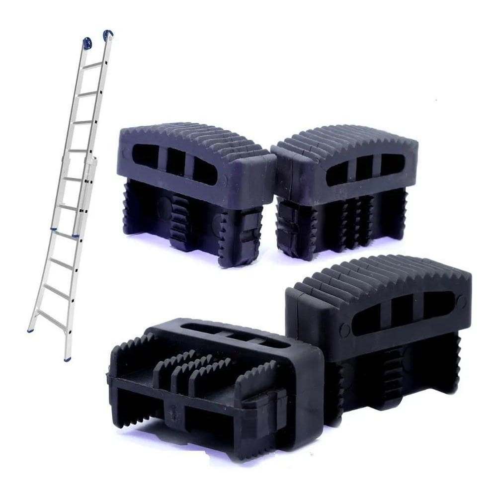 2X Sapata De Borracha Para Escada Extensiva Interna Com 4 Pç