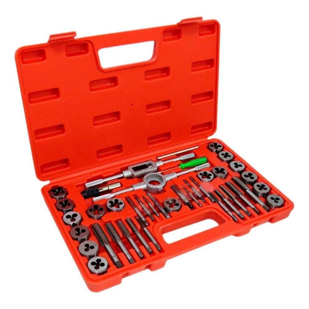 2X Jogo Macho E Tarracha 40 Peças Abre Rosca Pente Tungstêni