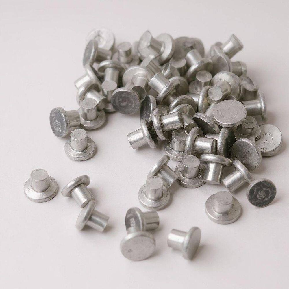Kit 100 Rebites Maciços Em Aluminio M3 3Mm Cabeça Chata
