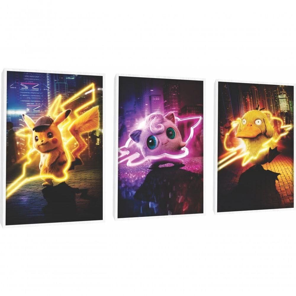Quadro Decorativo Pokemón Com Moldura Branco