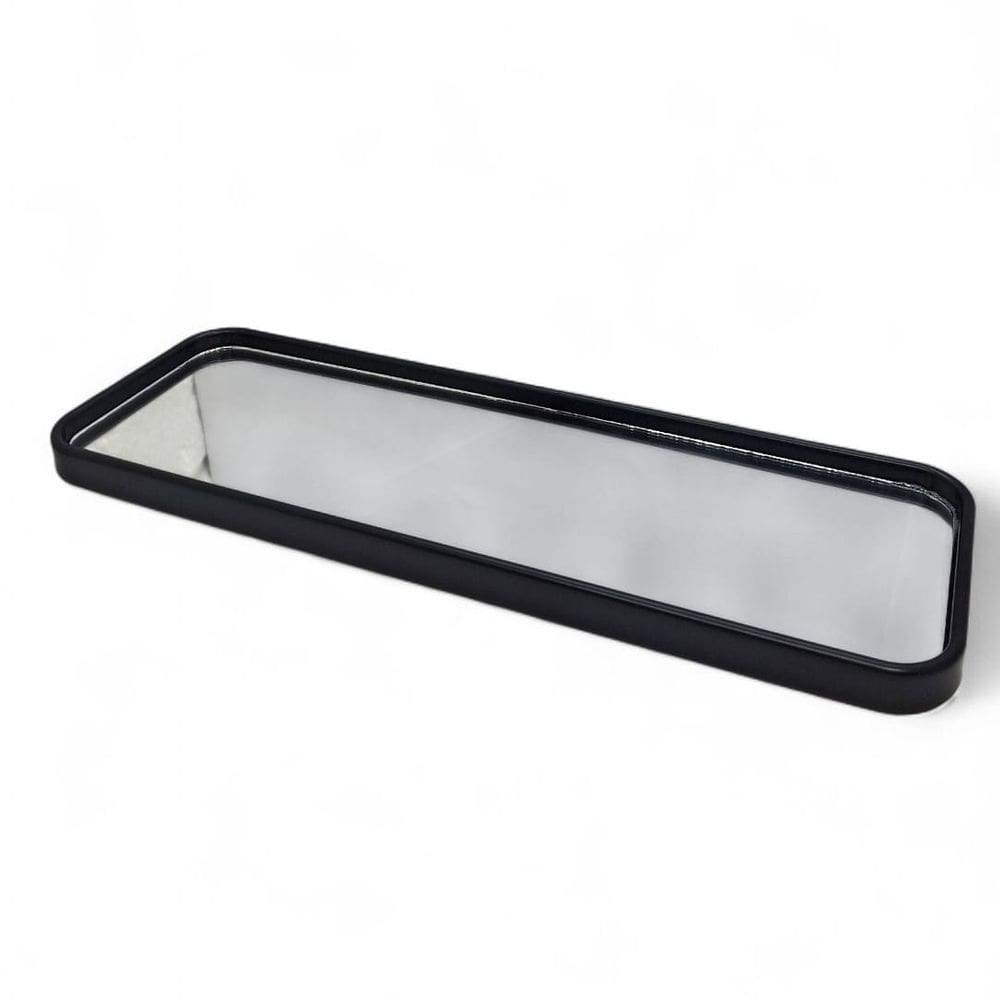 Bandeja Fina Espelhada Decorativa Preta Sala Lavabo 30 cm