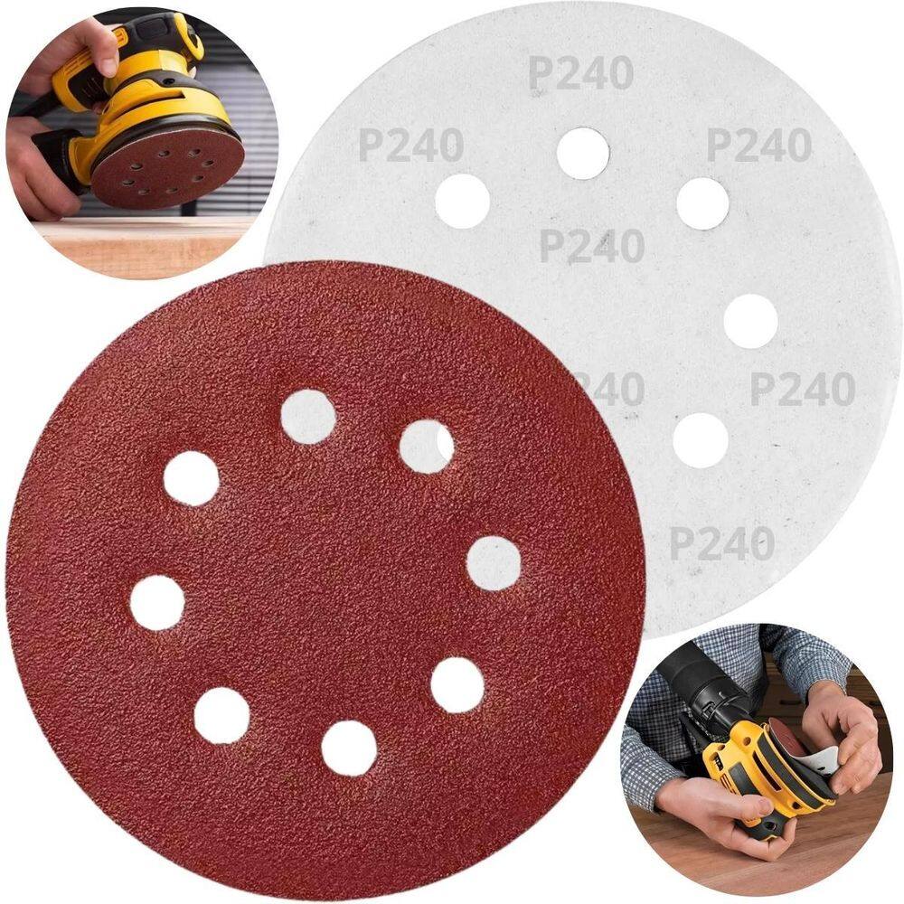 Disco De Lixa Aderente Com Furo 125Mm Grão 240 Kit 50 Un