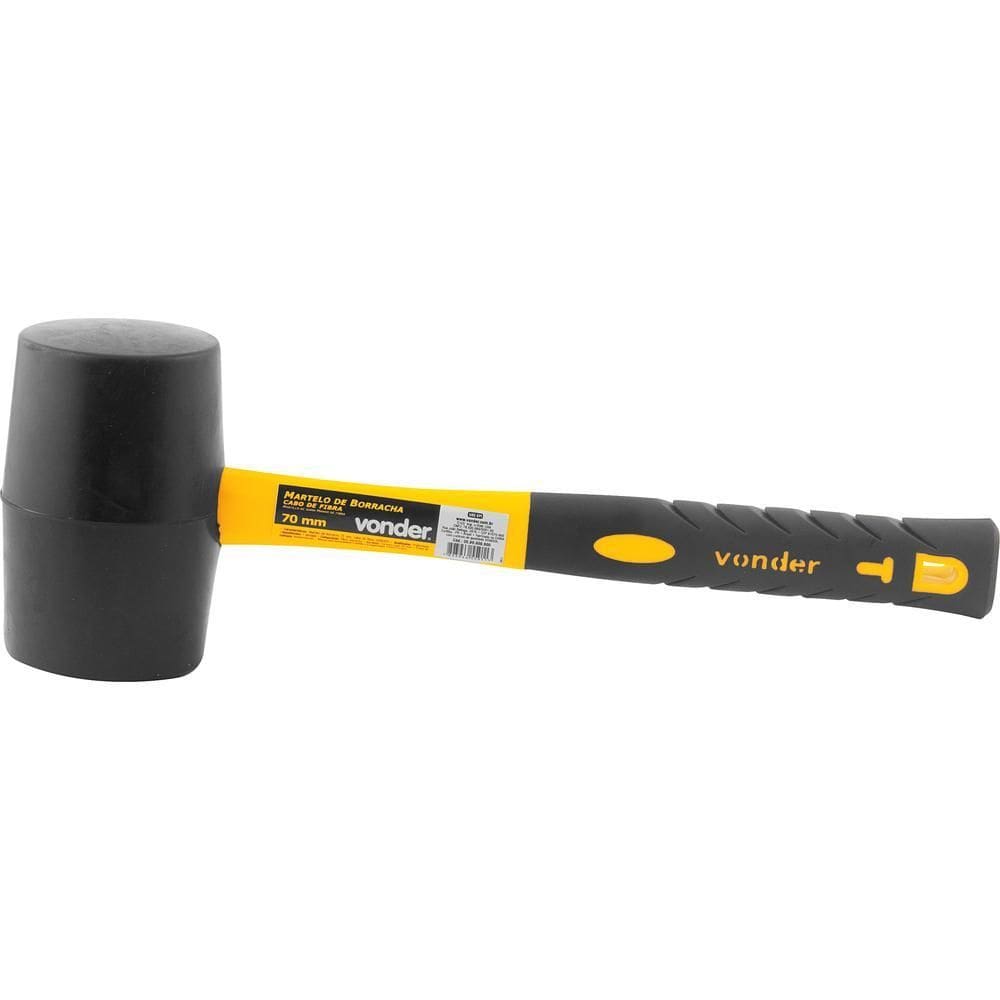 Martelo De Borracha 70Mm Com Cabo De Fibra Vonder