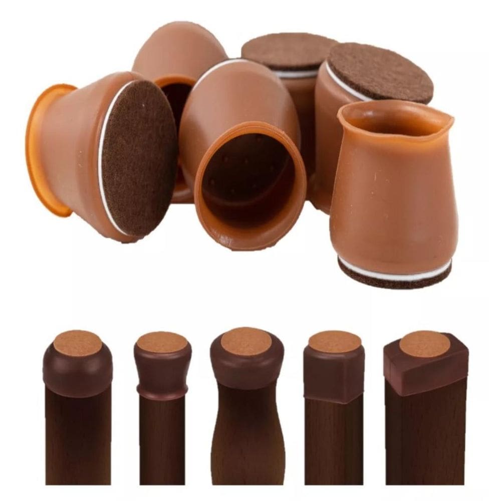 Kit 24 Unid Protetor Cadeira Pezinho De Silicone Com Feltro
