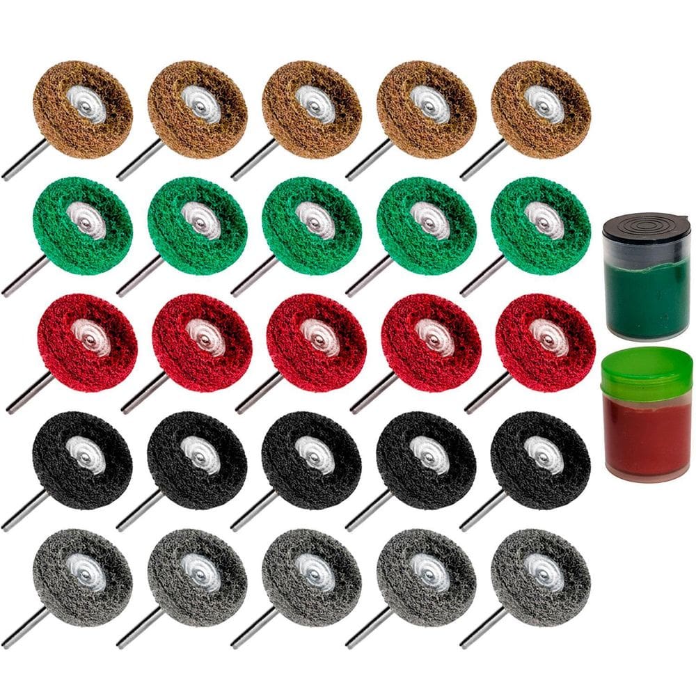 Kit 25 Escovas Nylon 2 Pastas De Polimento Micro Retíficas