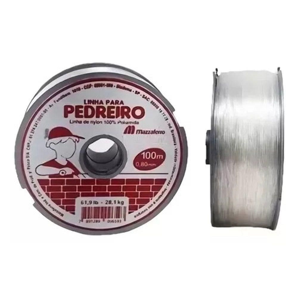 Linha Nylon Cristral Pedreiro 0,80mm X 100m Cor Branco