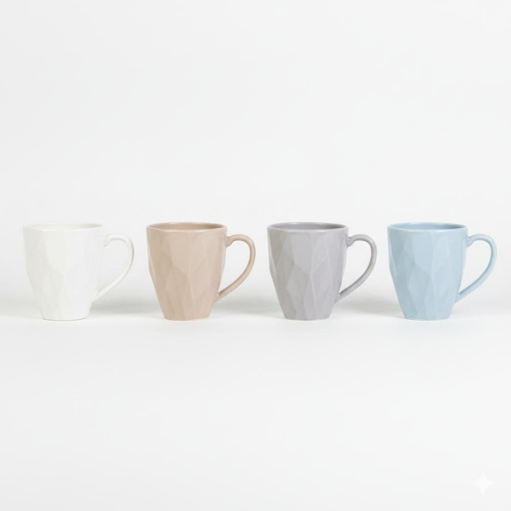 Kit 4 Caneca Chá Café Branca Edros 338 ml Germer Porcelanas