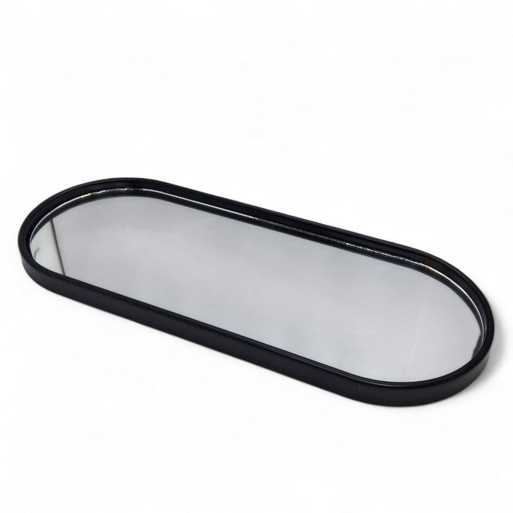 Bandeja Espelhada Decorativa Preta Sala Lavabo 29 cm