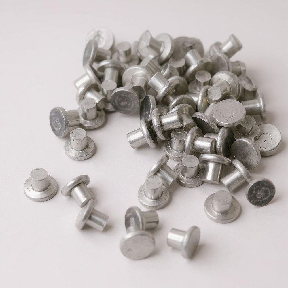 Kit 100 Rebites Maciços Em Aluminio M3 3Mm Cabeça Chata