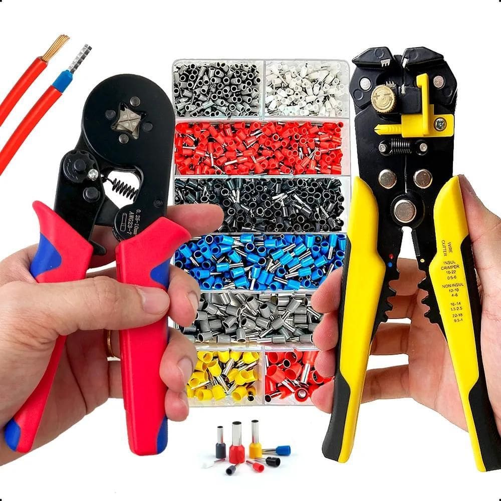 2X Alicate Crimpar Prensa Terminal 0,25Mm Até 10Mm + Alica