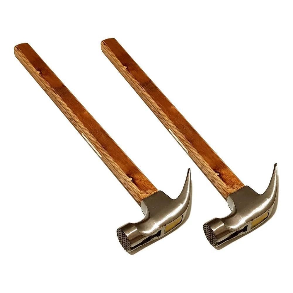 2X 2 Martelos Tipo Bellota 30Mm Cabo Madeirite Imã Porta Pre