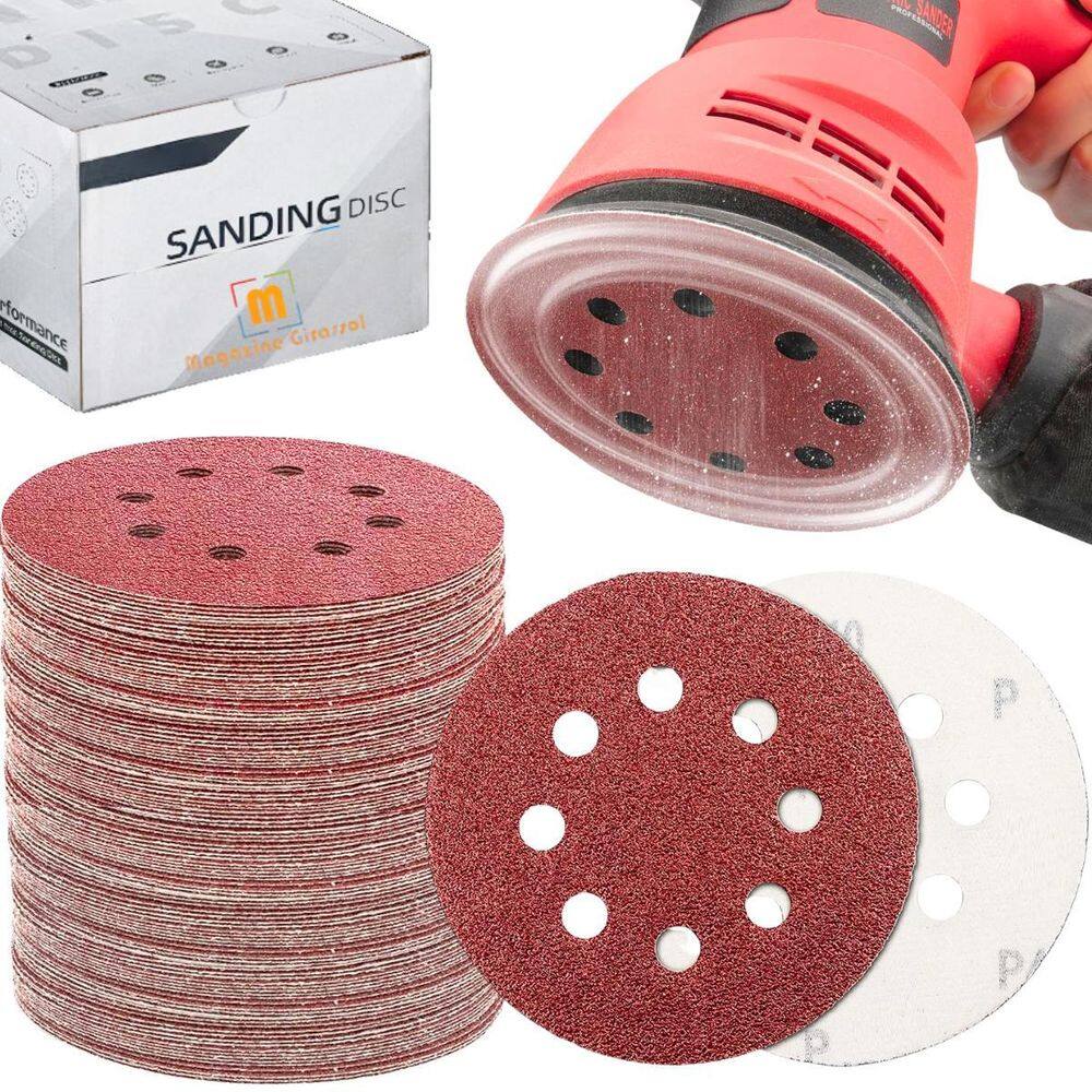 70 X Lixas Disco Grão 5 Polegadas 125Mm 8 Furos Lixadeira Politriz Kaqi