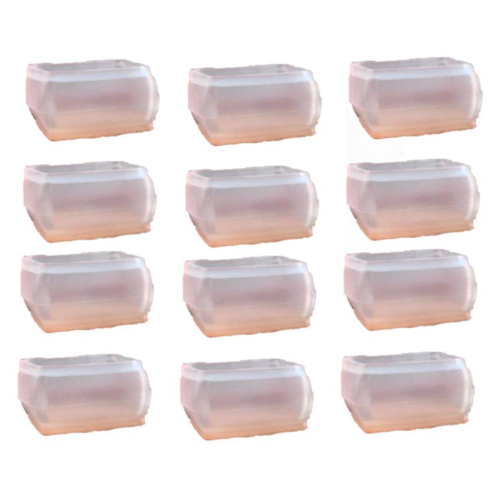 Kit 8 Pezinho Com Feltro Retangular Silicone Para Pé Cadeira