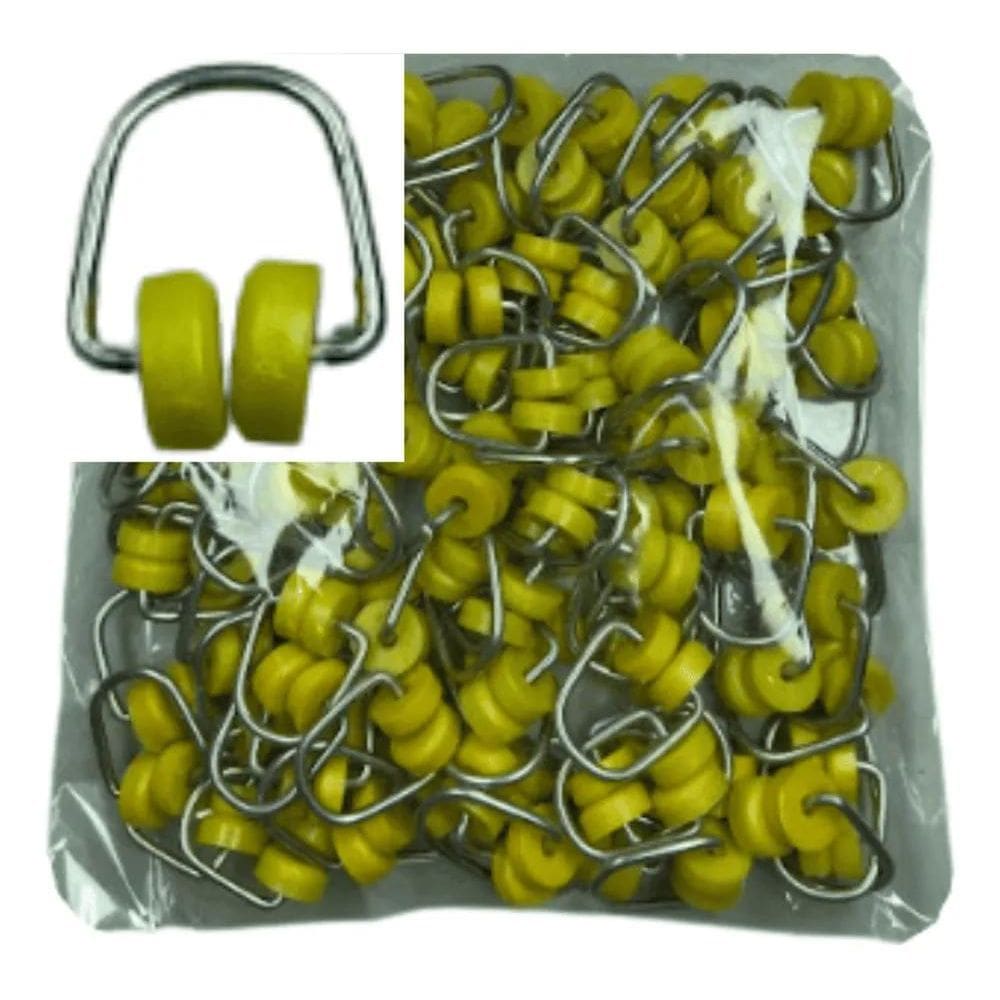 2X Rodizio Gancho Para Trilho De Cortina Kit 100 Peças Ms