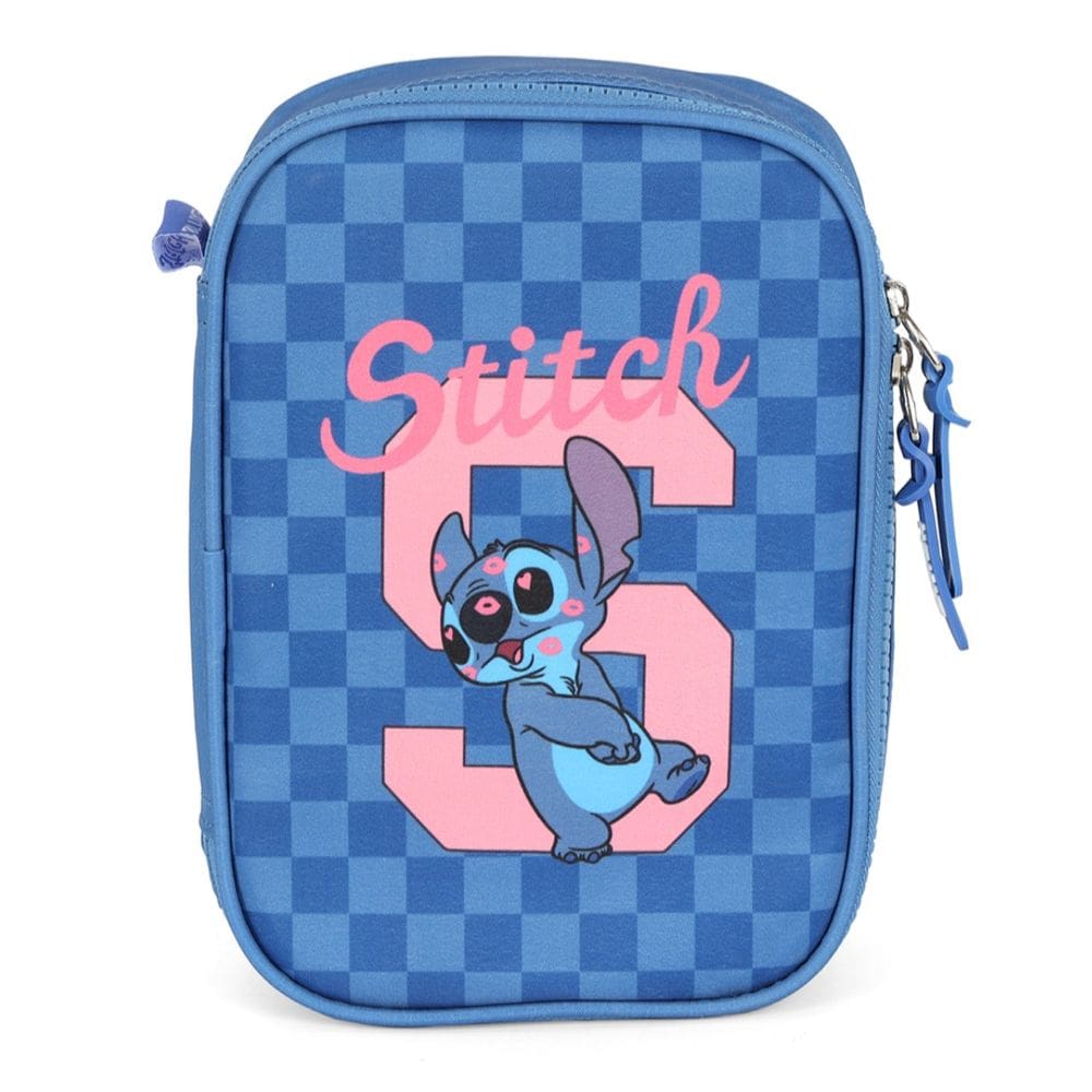 Estojo Escolar Box 100 Pens Lilo Stitch Disney Luxcel Azul