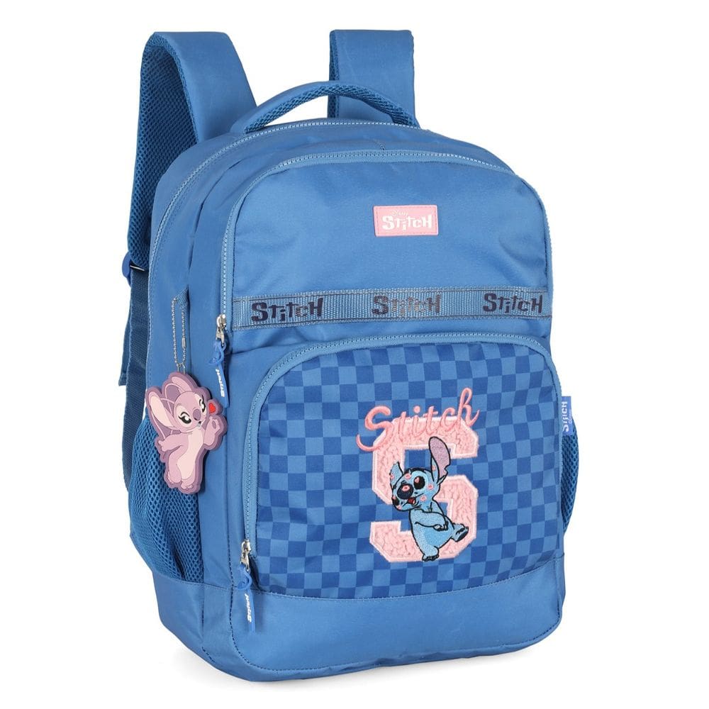 Mochila De Costas Stitch Disney Menina Grande Escolar Azul