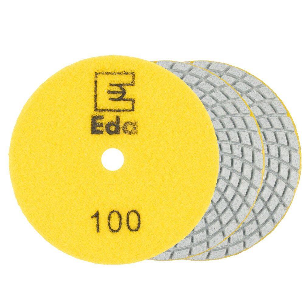 Kit 3 Disco Diamantado 100Mm Brilho D Água Grão 100 Desbaste