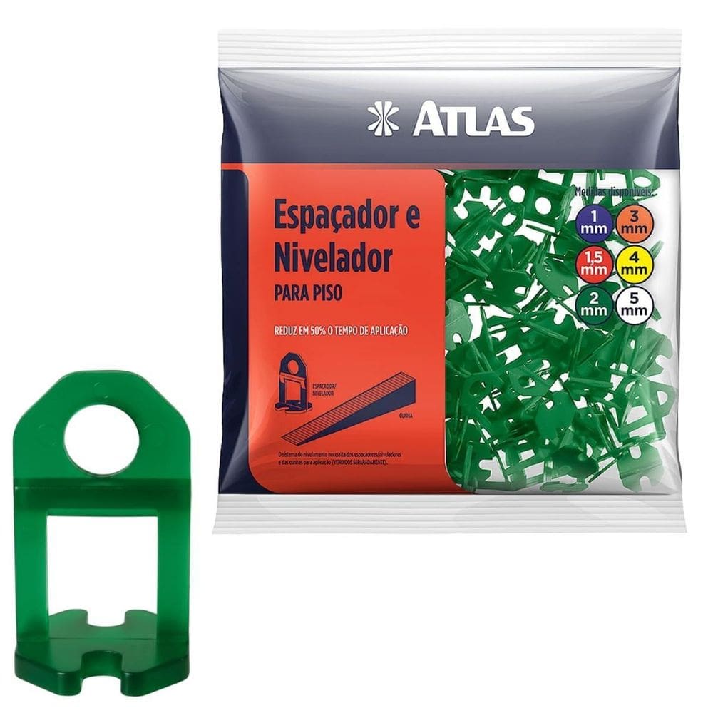 Pacote Nivelador Verdede Piso 2Mm 100 Un Azulejo Pisos