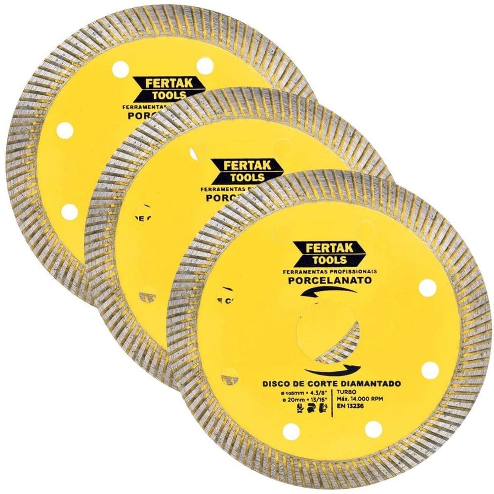 Disco De Corte Para Porcelanato 110X20Mm Kit 03 Un