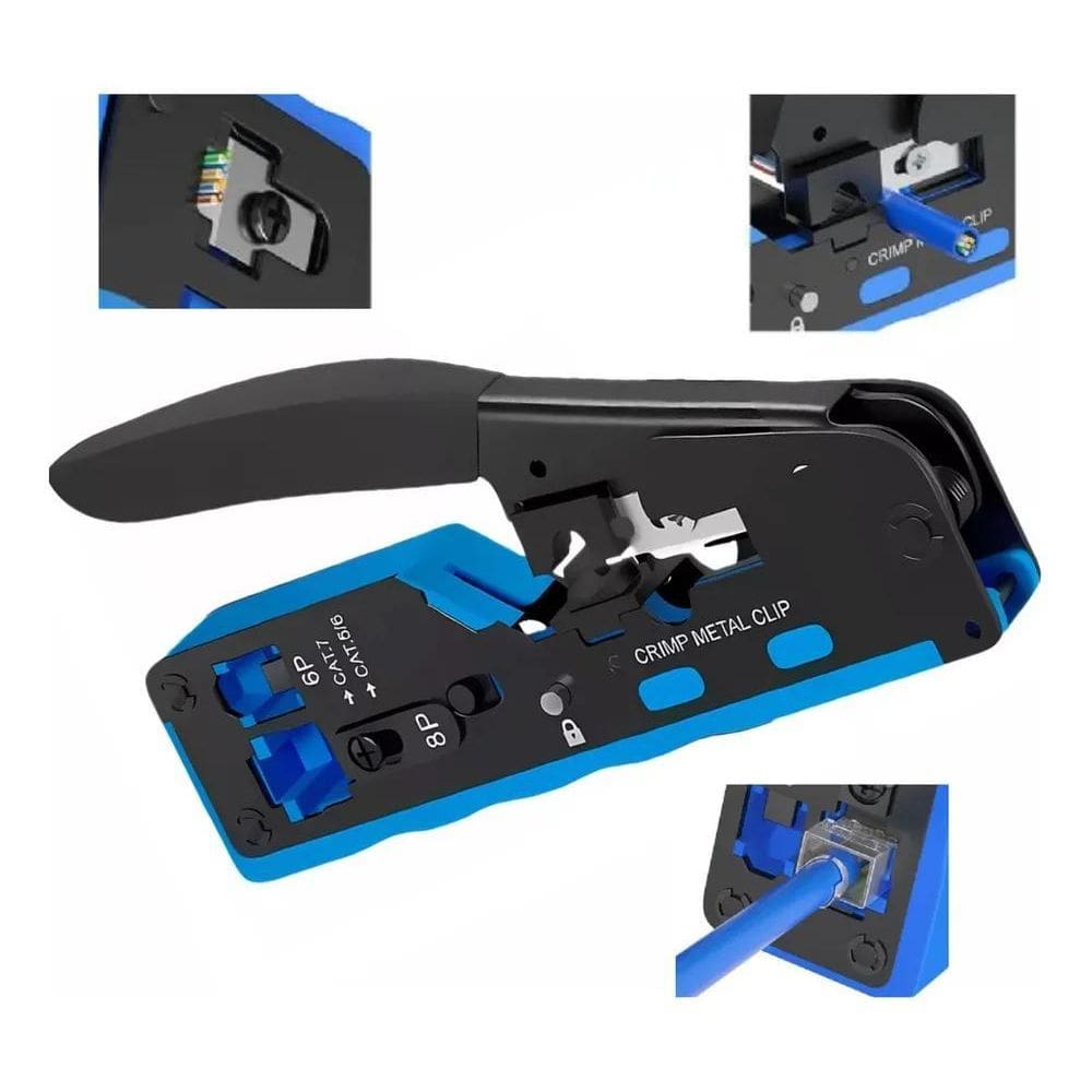 2X Alicate De Crimpar Rj45 Ez Vazado Rj11 Cat5E Cat6 Cat7 Pr