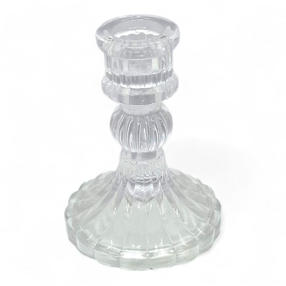 Porta Velas Delicado Castiçal Transparente Vidro 10 cm