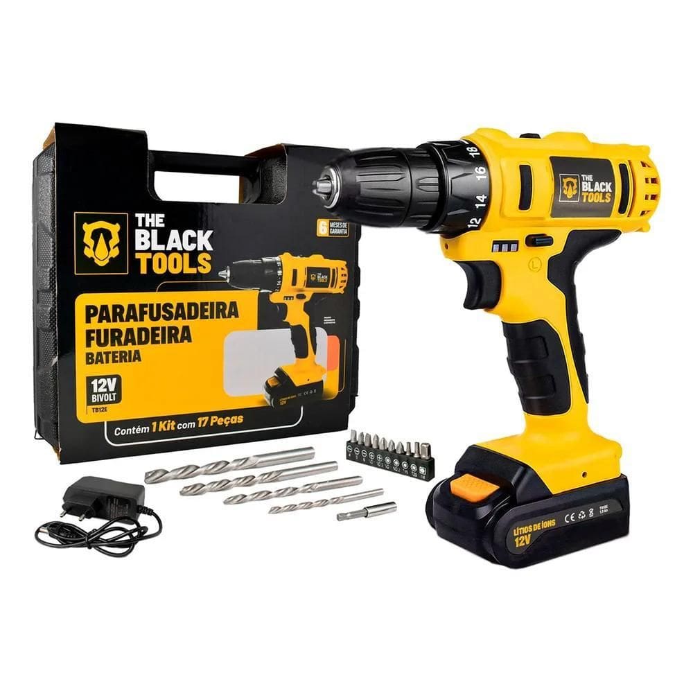 2X Parafusadeira E Furadeira Sem Fio Bateria 3/8 10Mm Com Ma