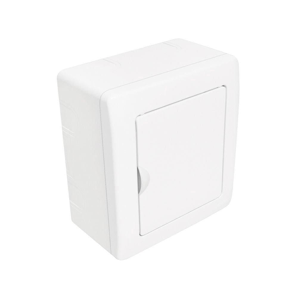 Quadro De Distribuição De Sobrepor Para 3 Disjuntores Nema Ou 4 Din - Porta Branca Reversível