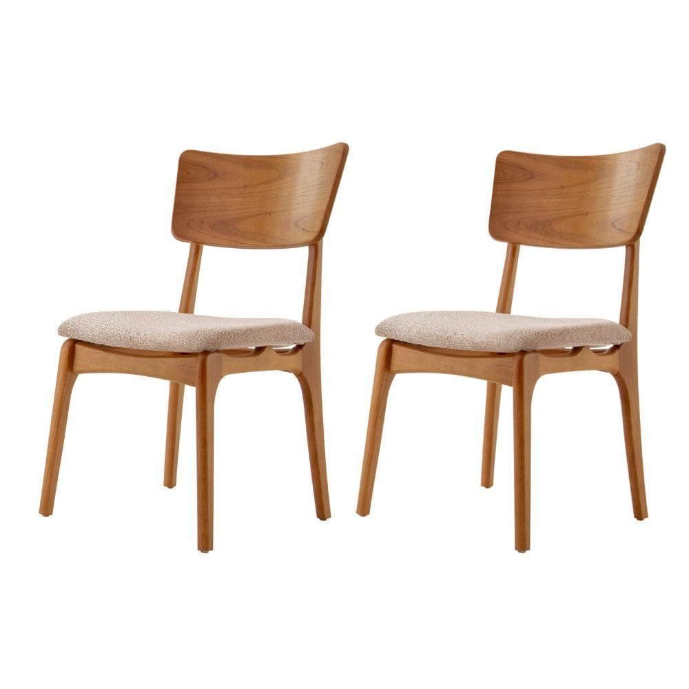 Conjunto 2 Cadeiras De Madeira Viena Gold Brisa/cinamomo Imbuia