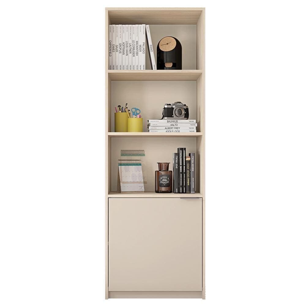 Armário Alto Escritório 1 Porta Recta Bege Caemmun