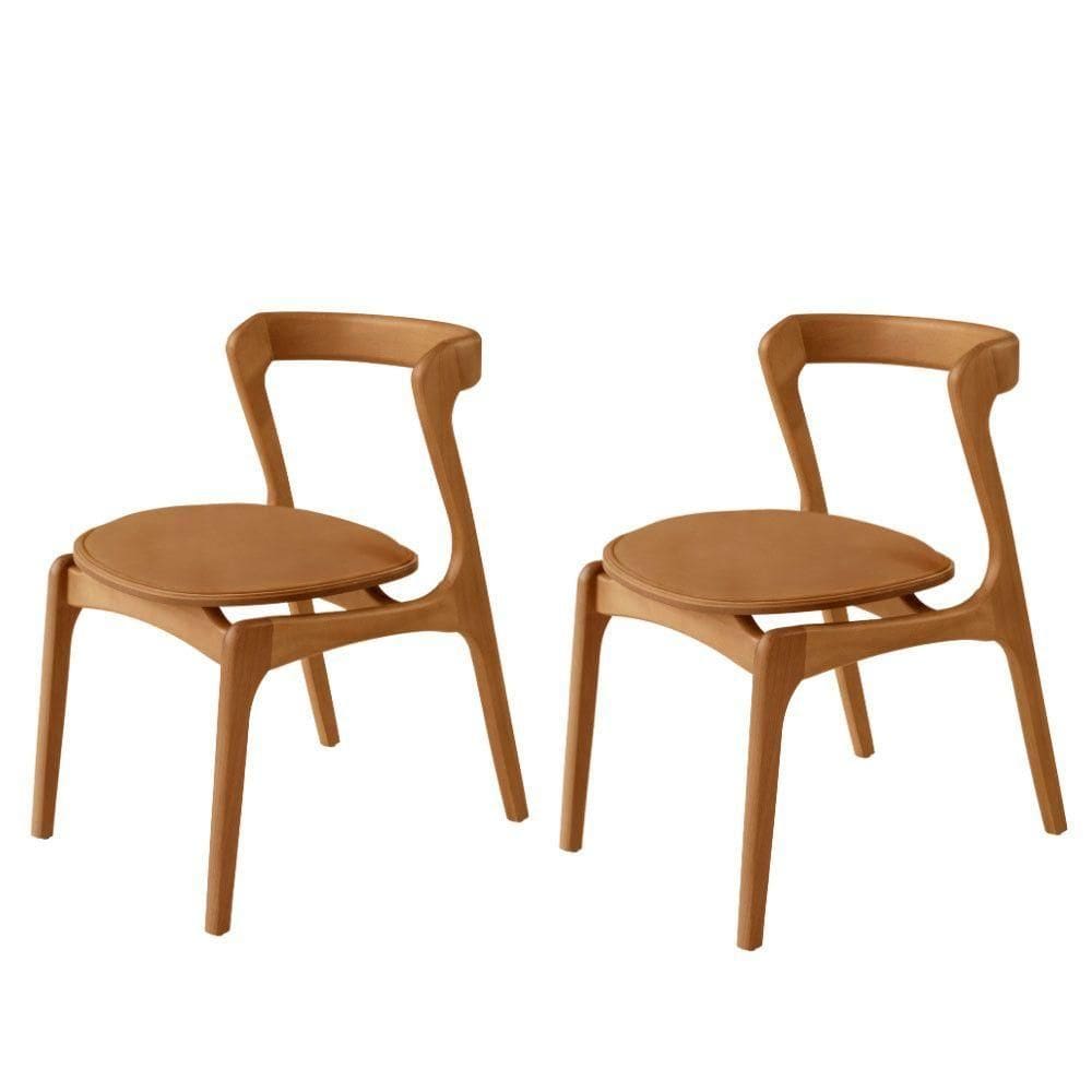 Conjunto - 2 Cadeiras Madeira Solaris Moderna Mobilia Star