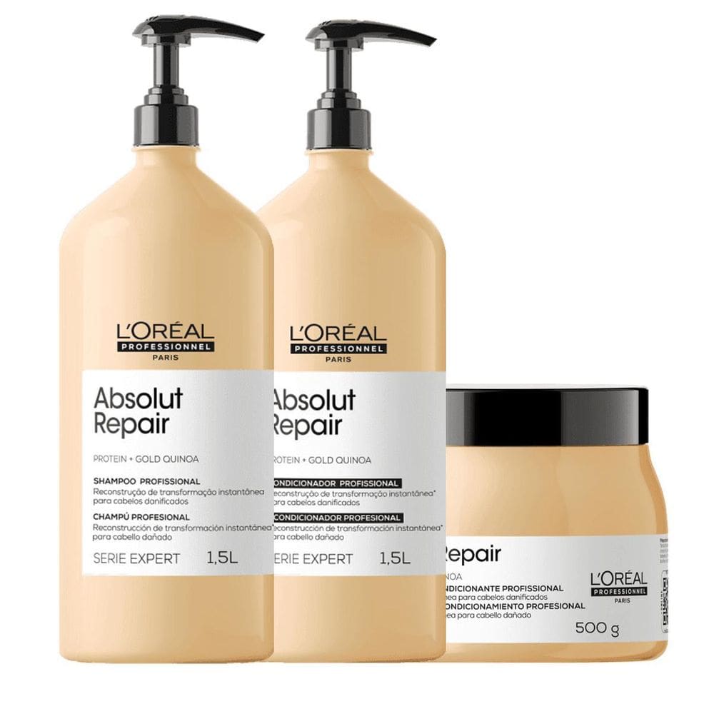 Kit L`Oreal Gold Quinoa Shampoo, Condicionador E Máscara