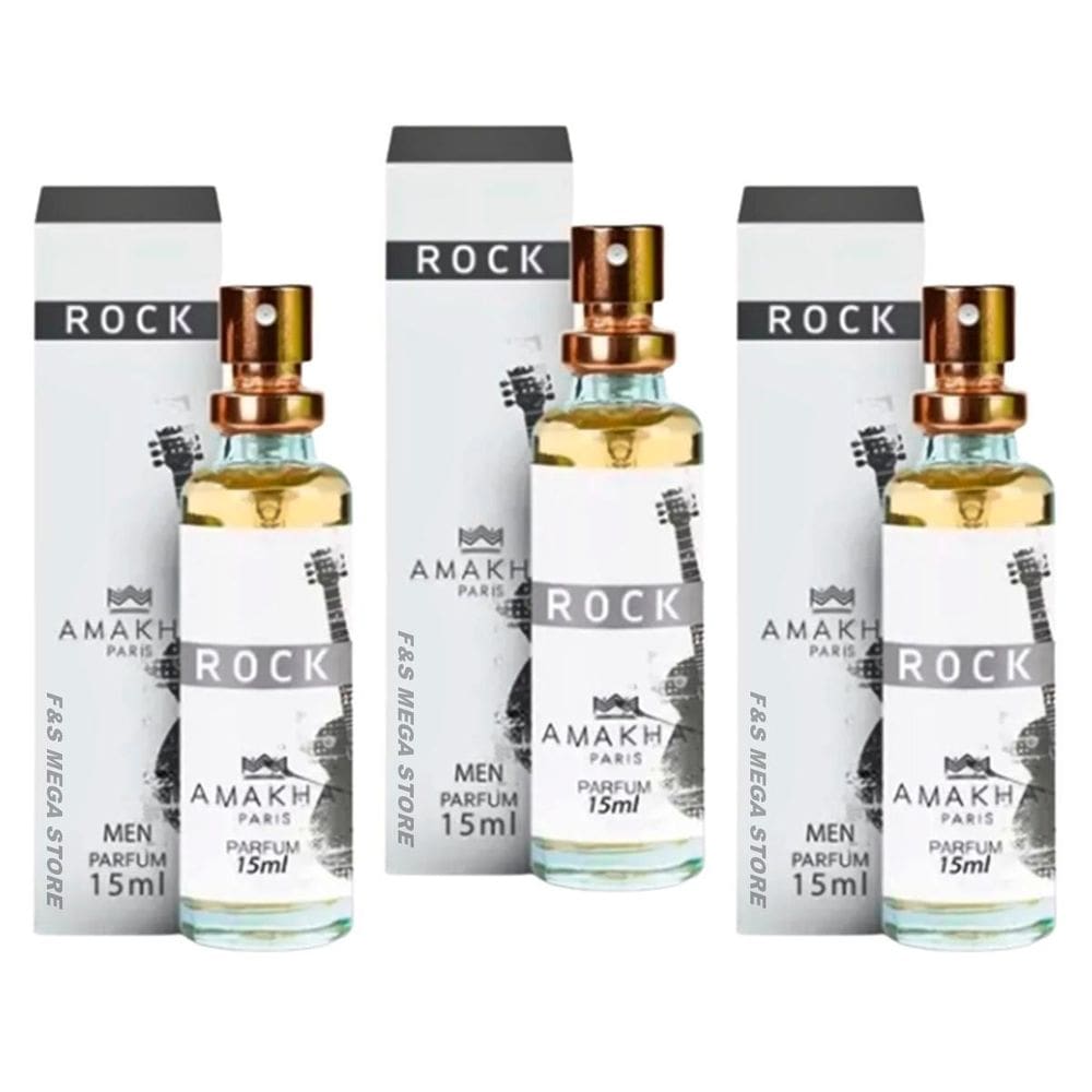 Kit 3 Perfume Rock Masculino Amakha Paris Bolso Ou Bolsa