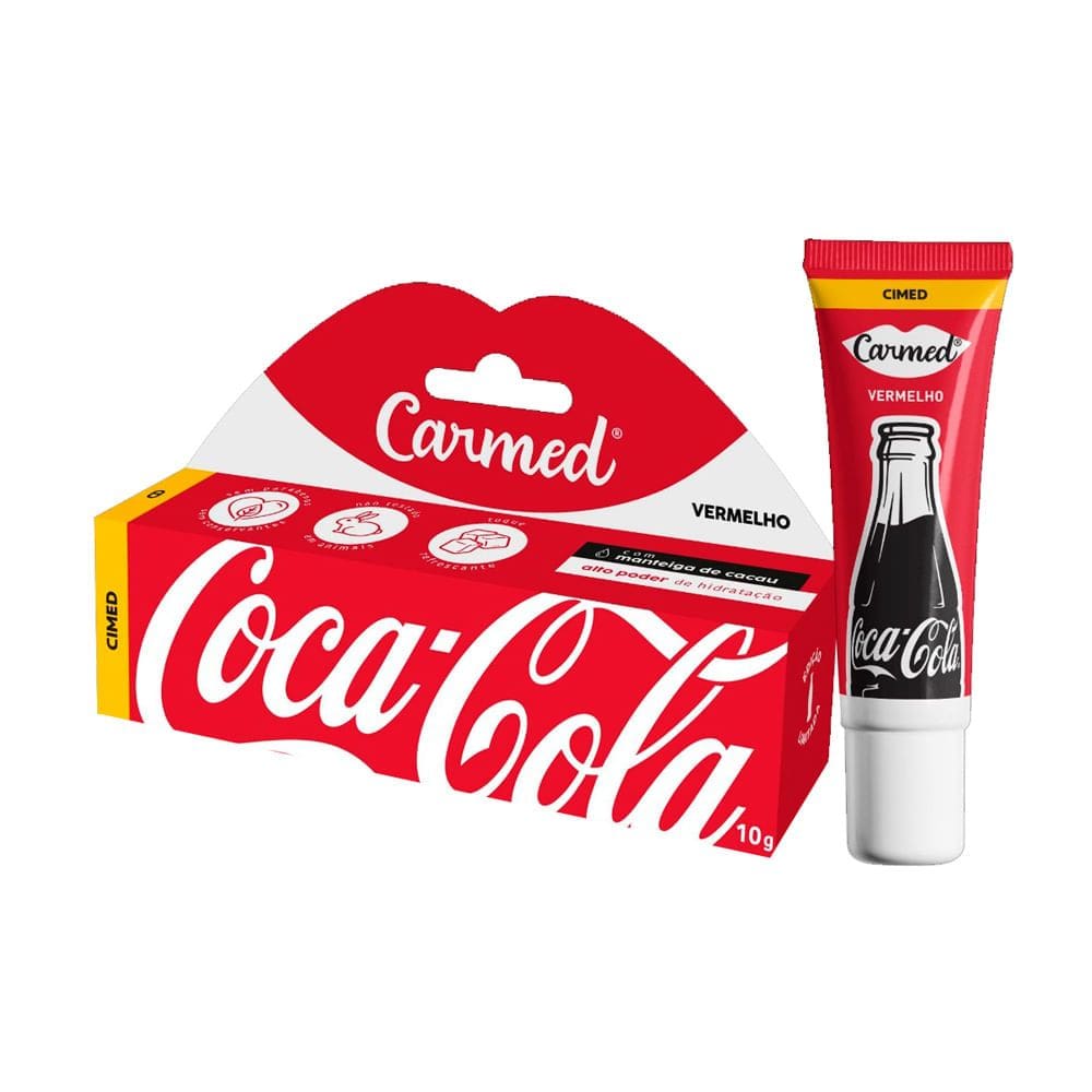 Hidratante Labial Carmed Coca Cola Vermelho 10g