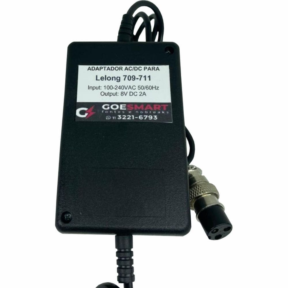 Fonte Carregador Adapter Para Mesa De Som Lelong Le 711 8V 2