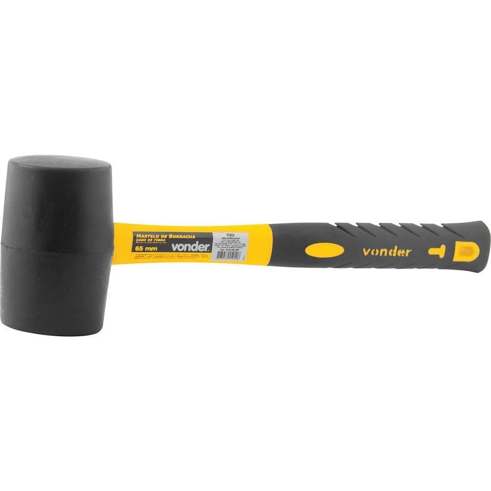 Martelo De Borracha 65Mm Com Cabo De Fibra Vonder