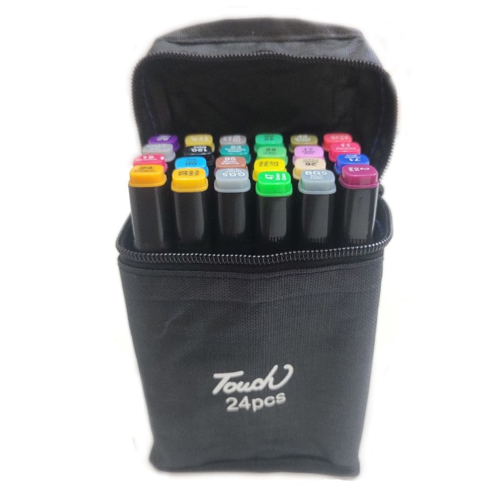 Kit Conjunto Canetas De Colorir Ponta 24 Cores Com Estojo 843347